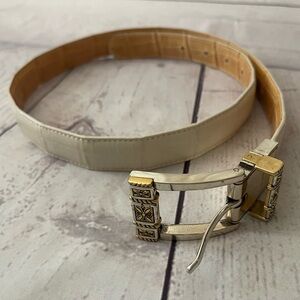 BRIGHTON Reversible Leather Belt ivory/beige M/30